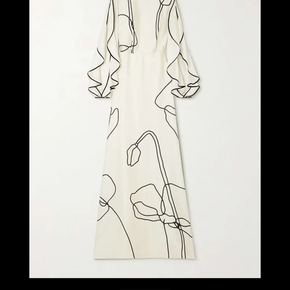 Female British Style Flower Printed Party Evening Dresses - Picture 5 of 8